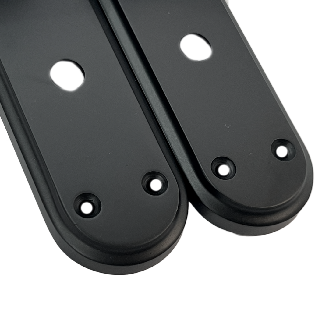 Genova Door Handles Matt Black Twist Lever Bathroom Lock on Modern Marina Backplate