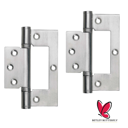 4" HINGES Stainless Steel Ball Bearing Flush Cupboard Door Fitting Chrome Satin