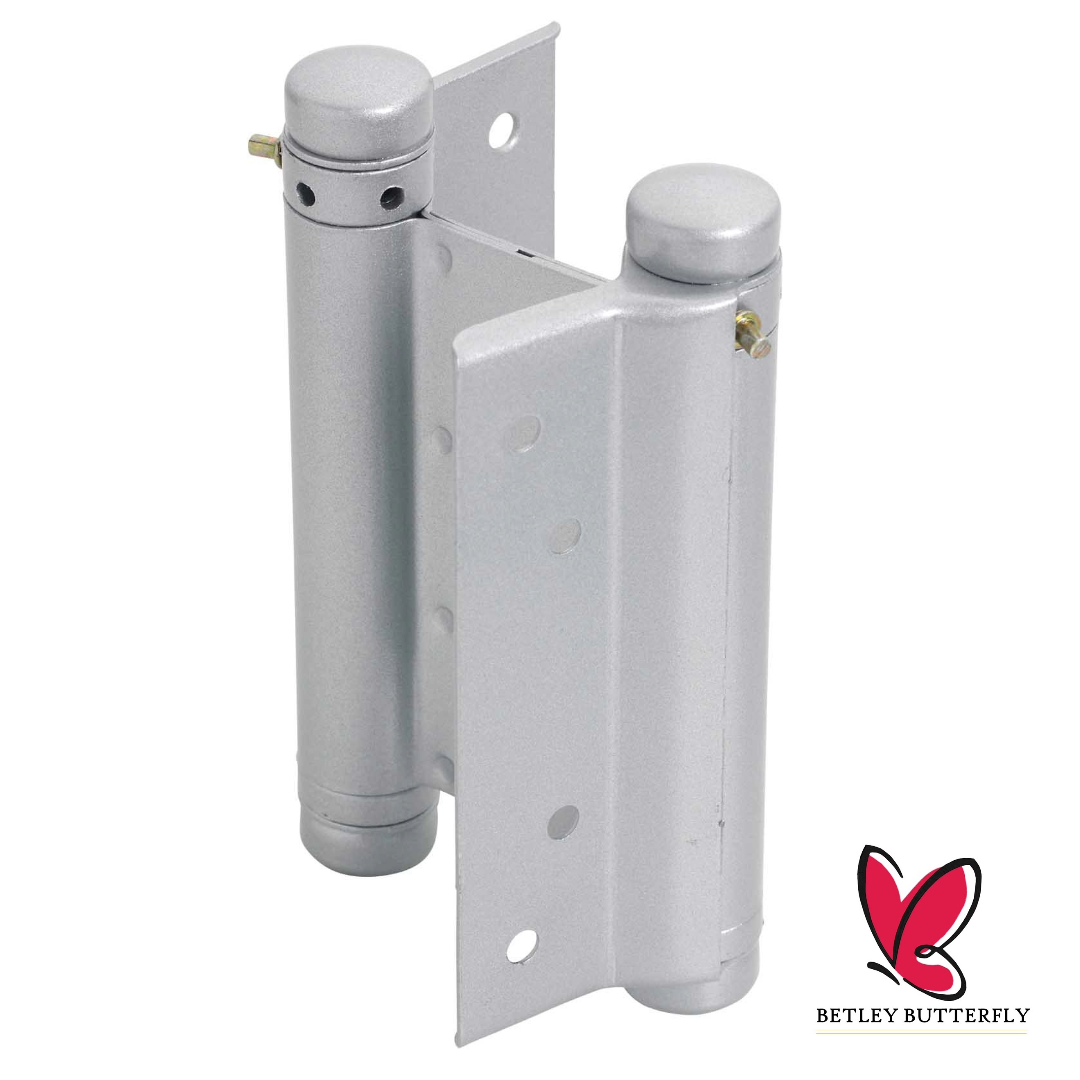 Charnières de porte à ressort double action + ferrures 75 100 125 150 mm Argent Laq Swing