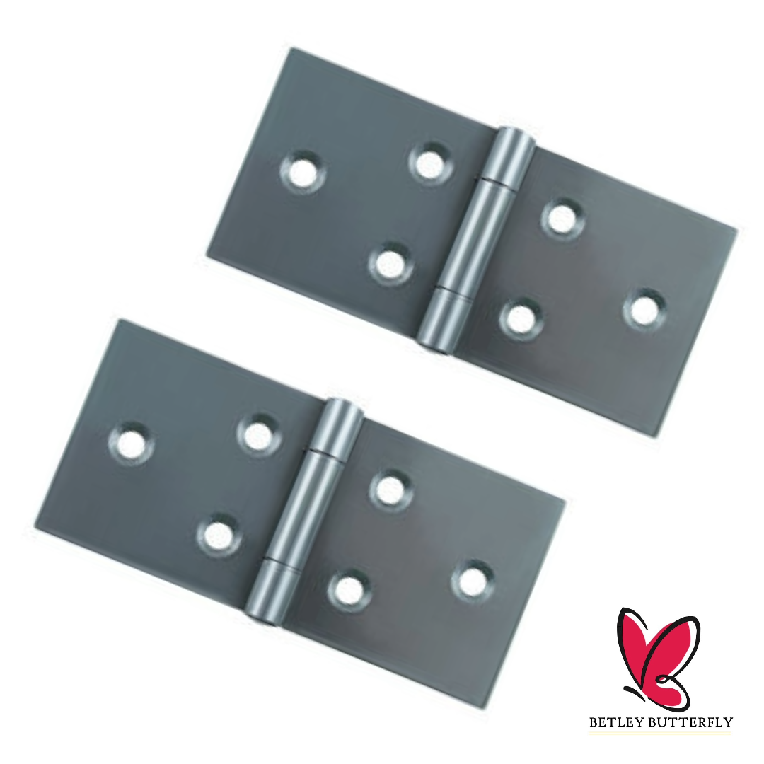 Charnières d'armoire à rabat arrière coudées en acier zingué 2,5 cm et 5,1 cm, couleur unie, paire