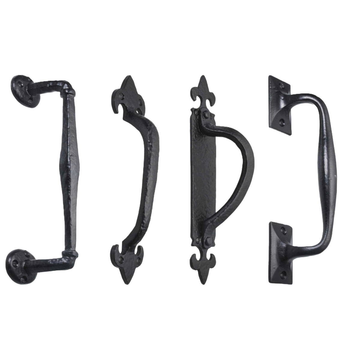 Marketplace JPG companion for Cast Iron Black Antique Pull Handles Door Gate Shed & Fixings Rose Fleur Handle