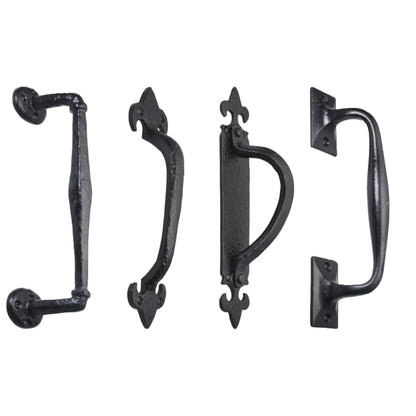 Marketplace JPG companion for Cast Iron Black Antique Pull Handles Door Gate Shed & Fixings Rose Fleur Handle