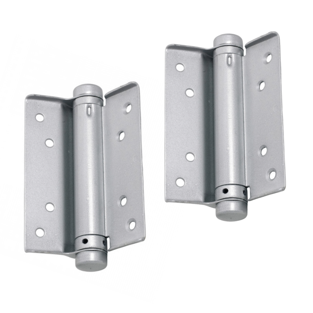 Charnières de porte à ressort + ferrures à simple action 75 100 125 mm, porte de cuisine laquée argent