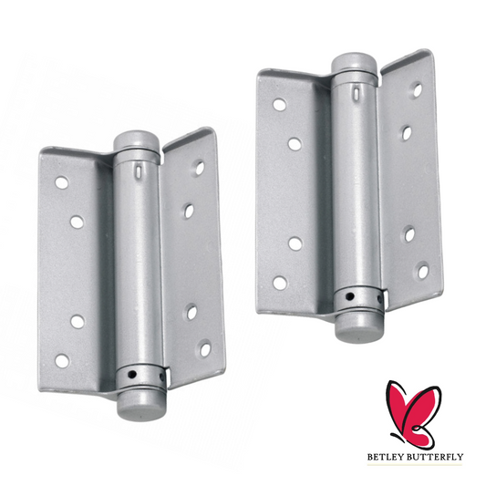 Charnières de porte à ressort + ferrures à simple action 75 100 125 mm, porte de cuisine laquée argent