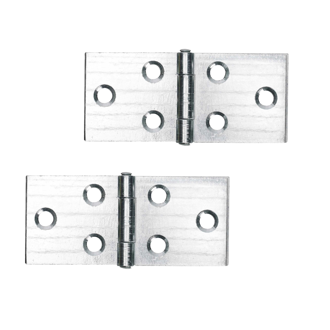 Charnières d'armoire à rabat arrière coudées en acier zingué 2,5 cm et 5,1 cm, couleur unie, paire