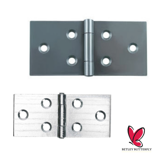 Cranked Backflap Cabinet Hinge Knuckle Steel 1" 2" Zinc Plated Self Colour Pair