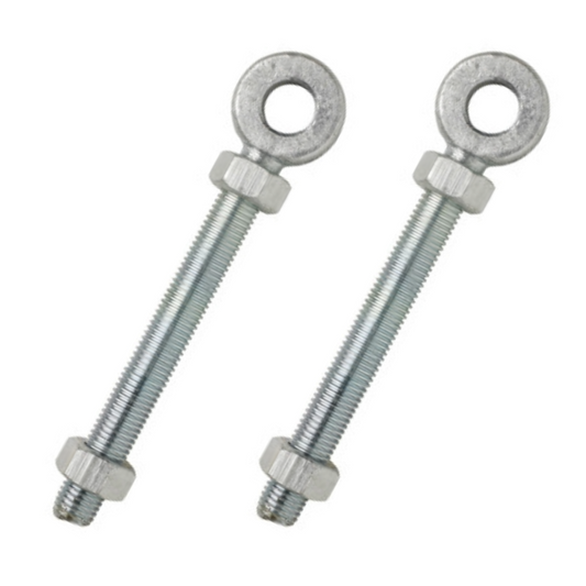 Adjustable Eye Bolts Galv Pair 100mm 150mm To Suit 12mm 16mm Pin