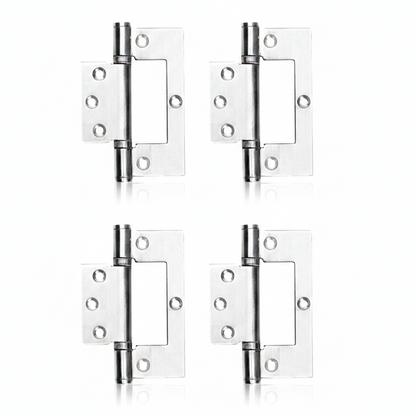 4" Hinges Stainless Steel Ball Bearing Flush Cupboard Door Fitting Chrome Satin - 100mm
