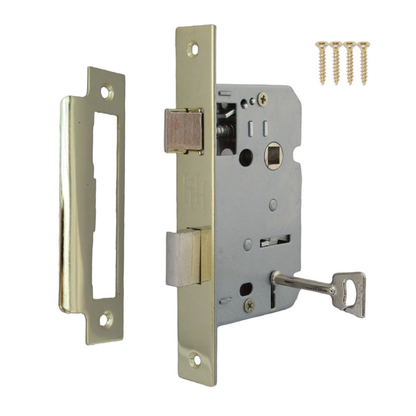 3 Lever Mortice Sash Lock with Key 2.5" 3" Bolt Through Reversable