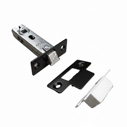 Mortice Tubular Door Latch 3" 73mm Bolt Through Internal Catch Matt Black