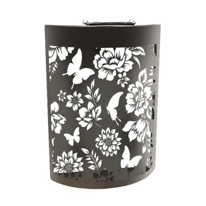 Curved Butterfly Solar Wall Panel LED Light Metal Garden Wall Lights - 25.5cm x 19cm x 5.5cm
