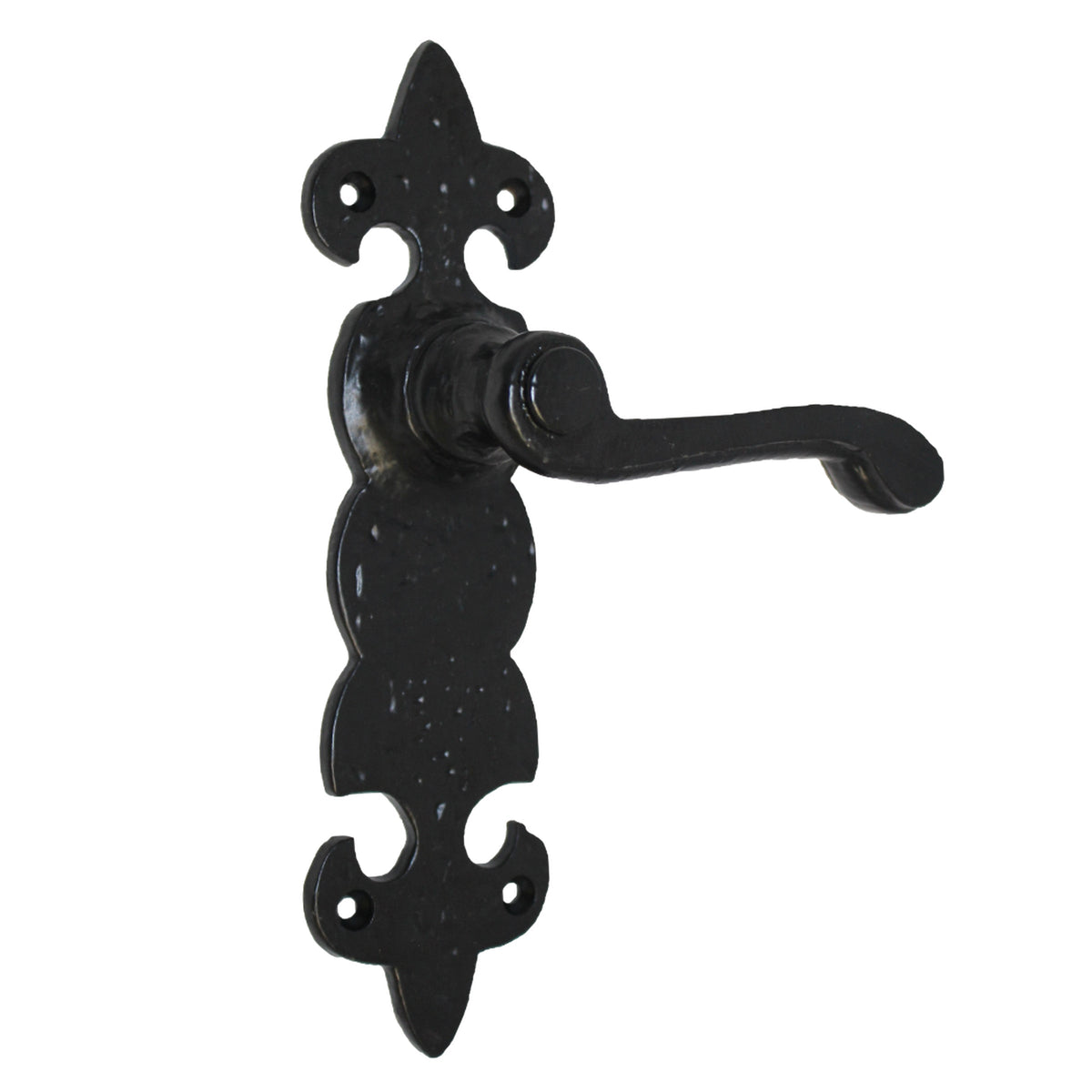 Marketplace JPG companion for Antique Fleur De Lys Black Door Handle Latch Lock Bathroom Handles