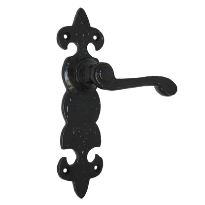 Marketplace JPG companion for Antique Fleur De Lys Black Door Handle Latch Lock Bathroom Handles