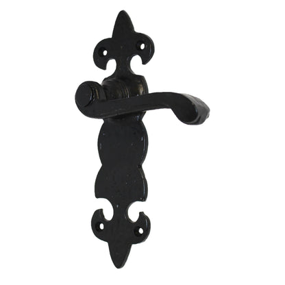 Marketplace JPG companion for Antique Fleur De Lys Black Door Handle Latch Lock Bathroom Handles