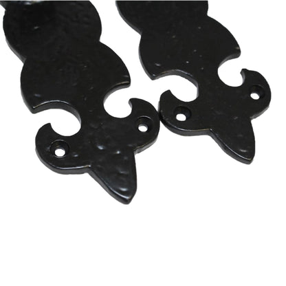 Marketplace JPG companion for Antique Fleur De Lys Black Door Handle Latch Lock Bathroom Handles