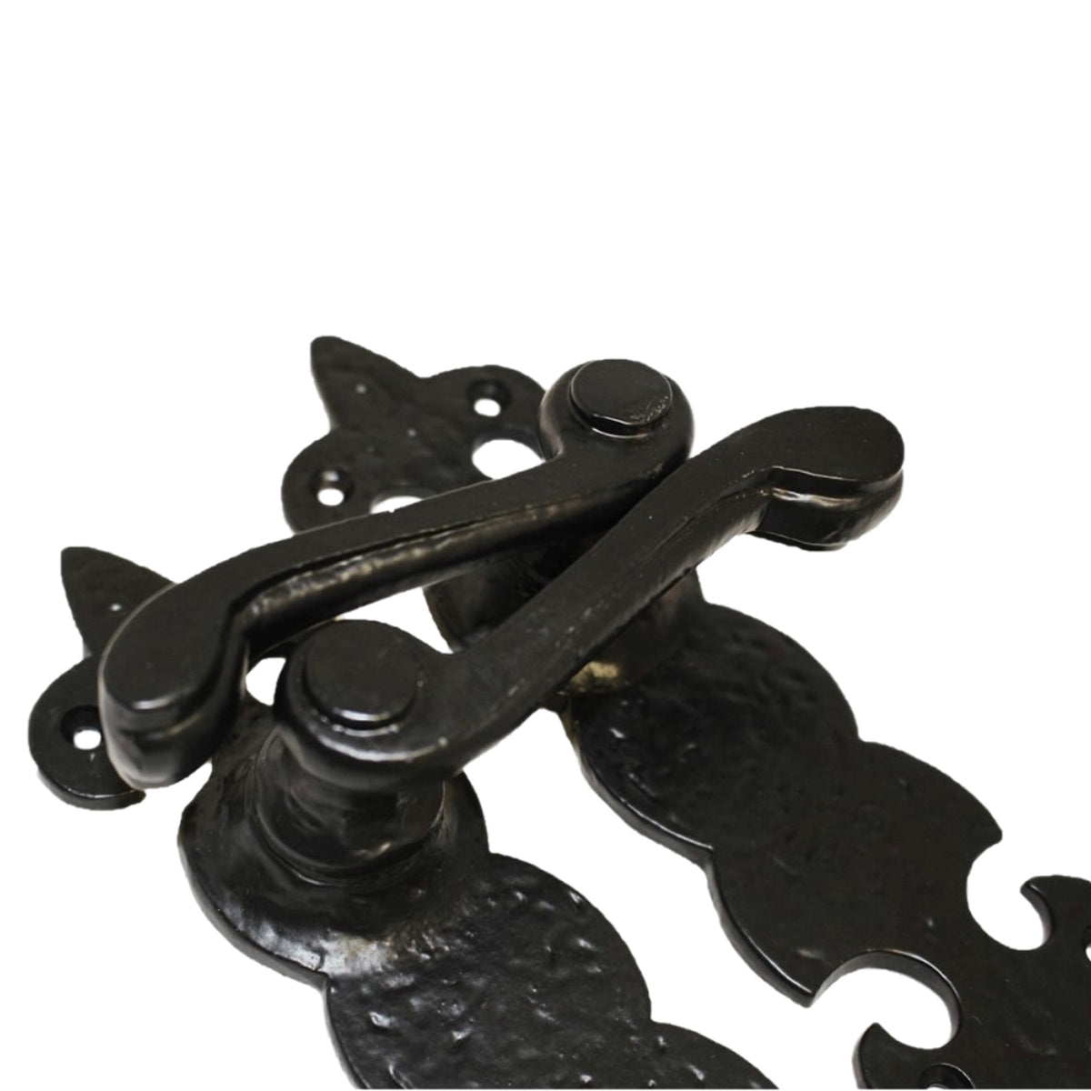 Marketplace JPG companion for Antique Fleur De Lys Black Door Handle Latch Lock Bathroom Handles