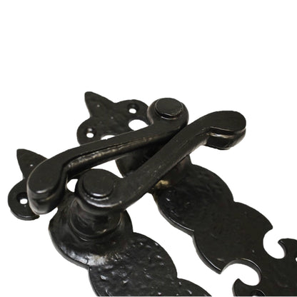 Marketplace JPG companion for Antique Fleur De Lys Black Door Handle Latch Lock Bathroom Handles