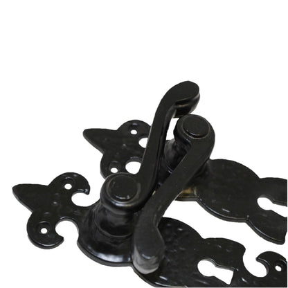 Marketplace JPG companion for Antique Fleur De Lys Black Door Handle Latch Lock Bathroom Handles
