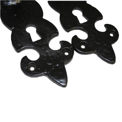 Marketplace JPG companion for Antique Fleur De Lys Black Door Handle Latch Lock Bathroom Handles