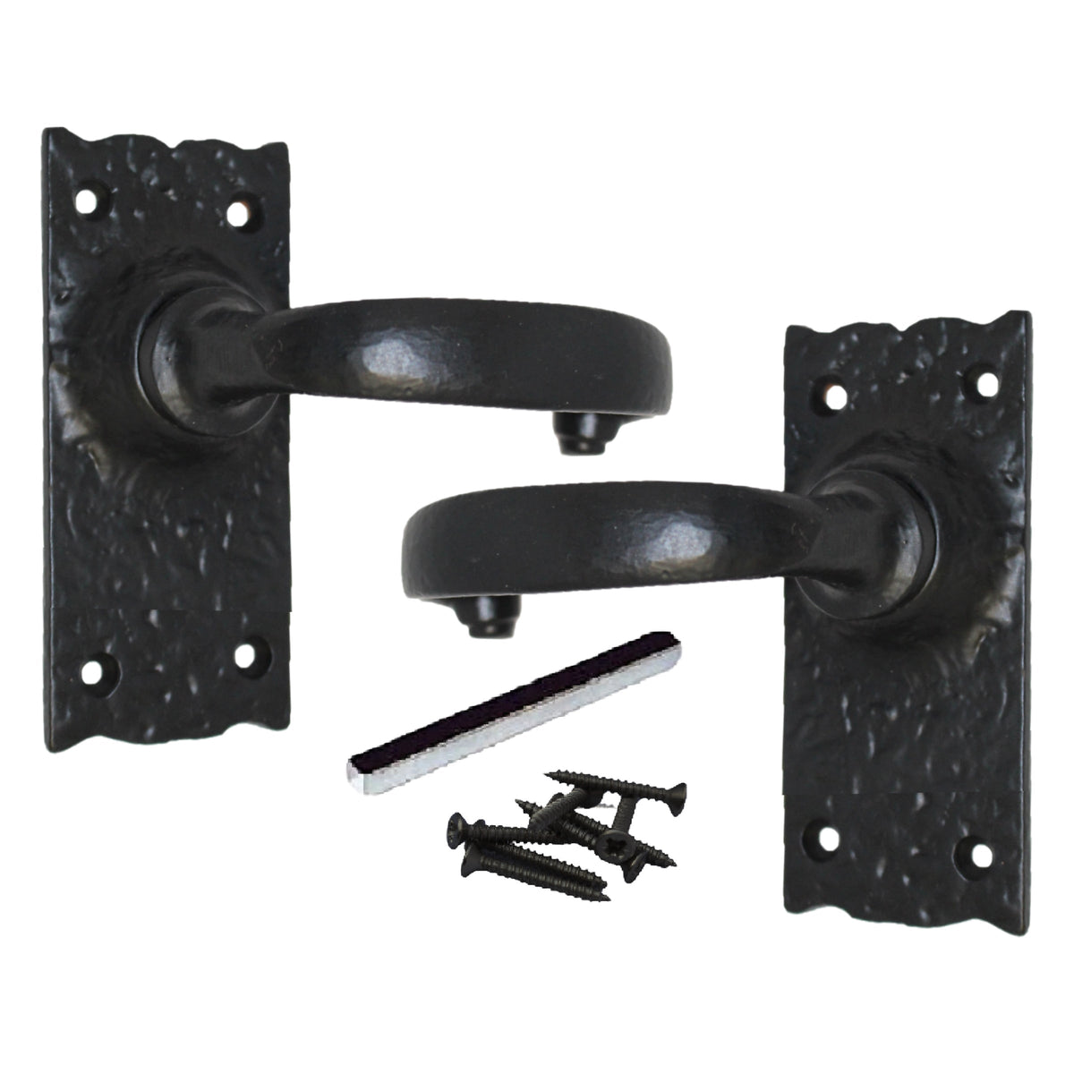 Marketplace JPG companion for Antique Black Cast Iron Door Handles Latch Lock Bathroom Vintage Cottage Country Handles