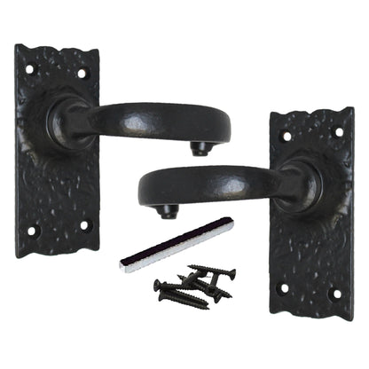 Marketplace JPG companion for Antique Black Cast Iron Door Handles Latch Lock Bathroom Vintage Cottage Country Handles