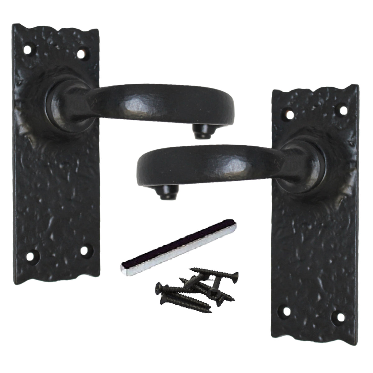 Marketplace JPG companion for Antique Black Cast Iron Door Handles Latch Lock Bathroom Vintage Cottage Country Handles