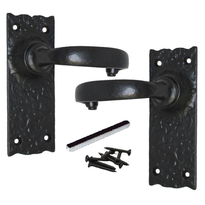 Marketplace JPG companion for Antique Black Cast Iron Door Handles Latch Lock Bathroom Vintage Cottage Country Handles