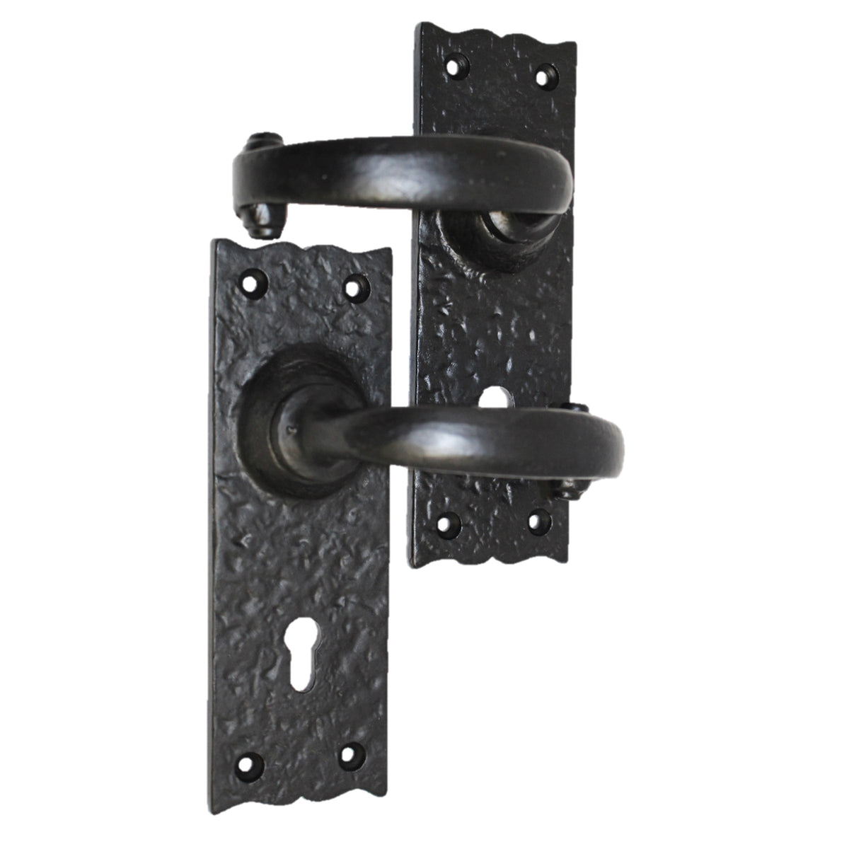 Marketplace JPG companion for Antique Black Cast Iron Door Handles Latch Lock Bathroom Vintage Cottage Country Handles