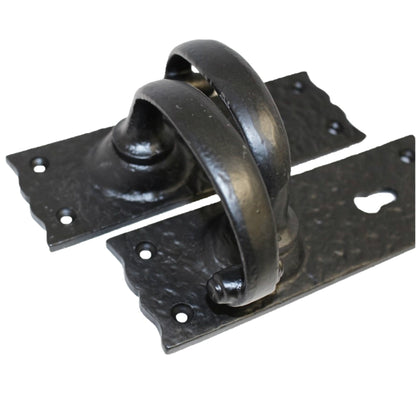 Marketplace JPG companion for Antique Black Cast Iron Door Handles Latch Lock Bathroom Vintage Cottage Country Handles