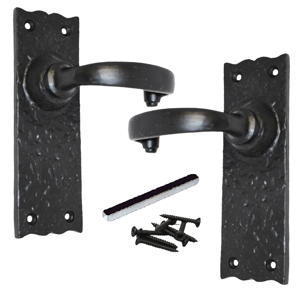 Marketplace JPG companion for Antique Black Cast Iron Door Handles Latch Lock Bathroom Vintage Cottage Country Handles