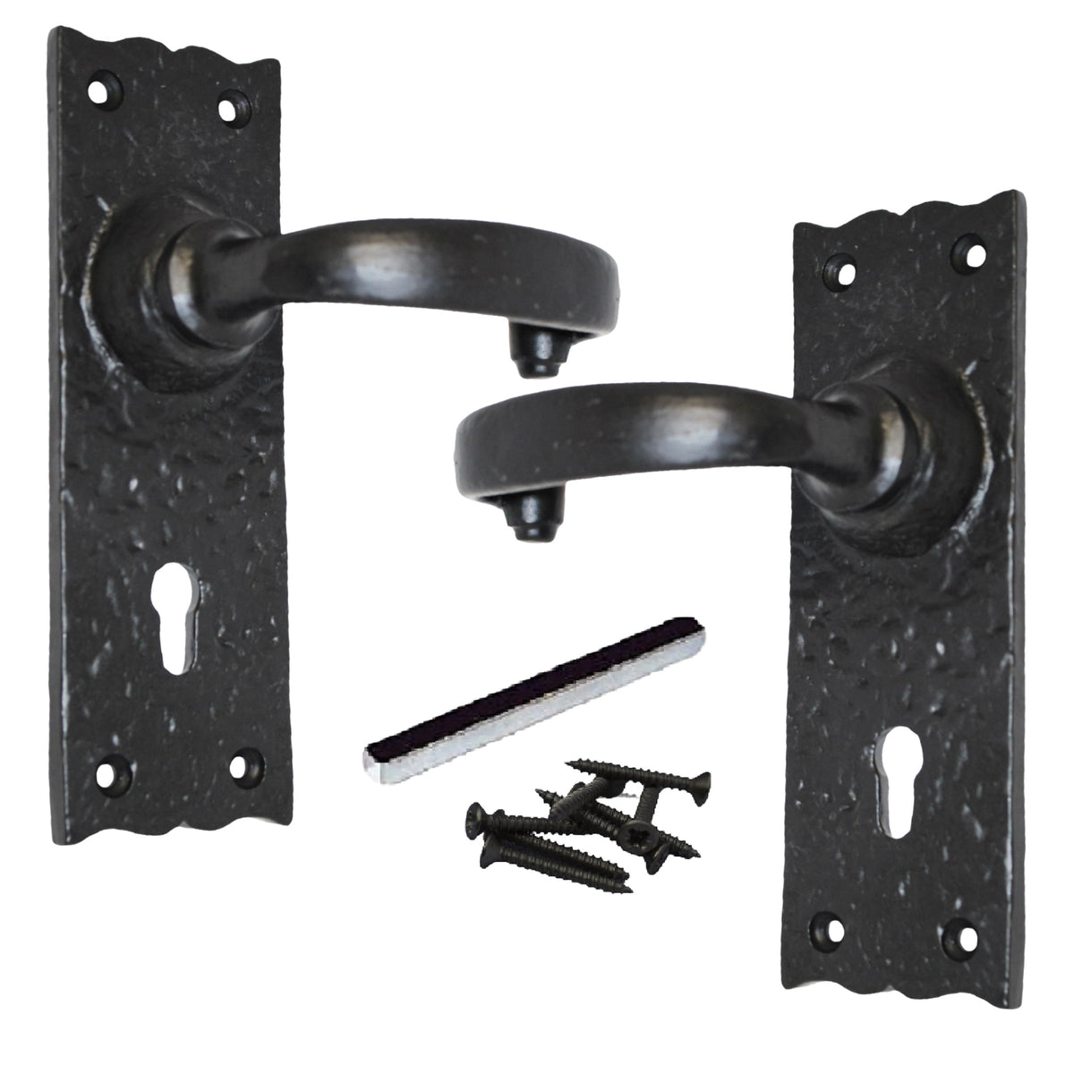 Marketplace JPG companion for Antique Black Cast Iron Door Handles Latch Lock Bathroom Vintage Cottage Country Handles