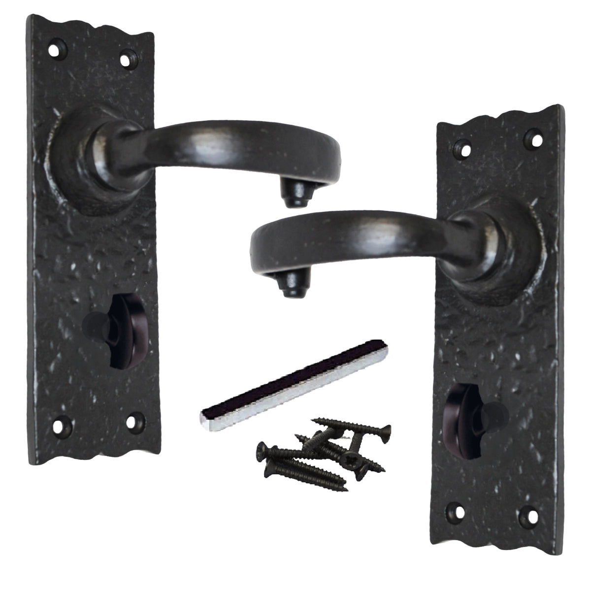 Marketplace JPG companion for Antique Black Cast Iron Door Handles Latch Lock Bathroom Vintage Cottage Country Handles