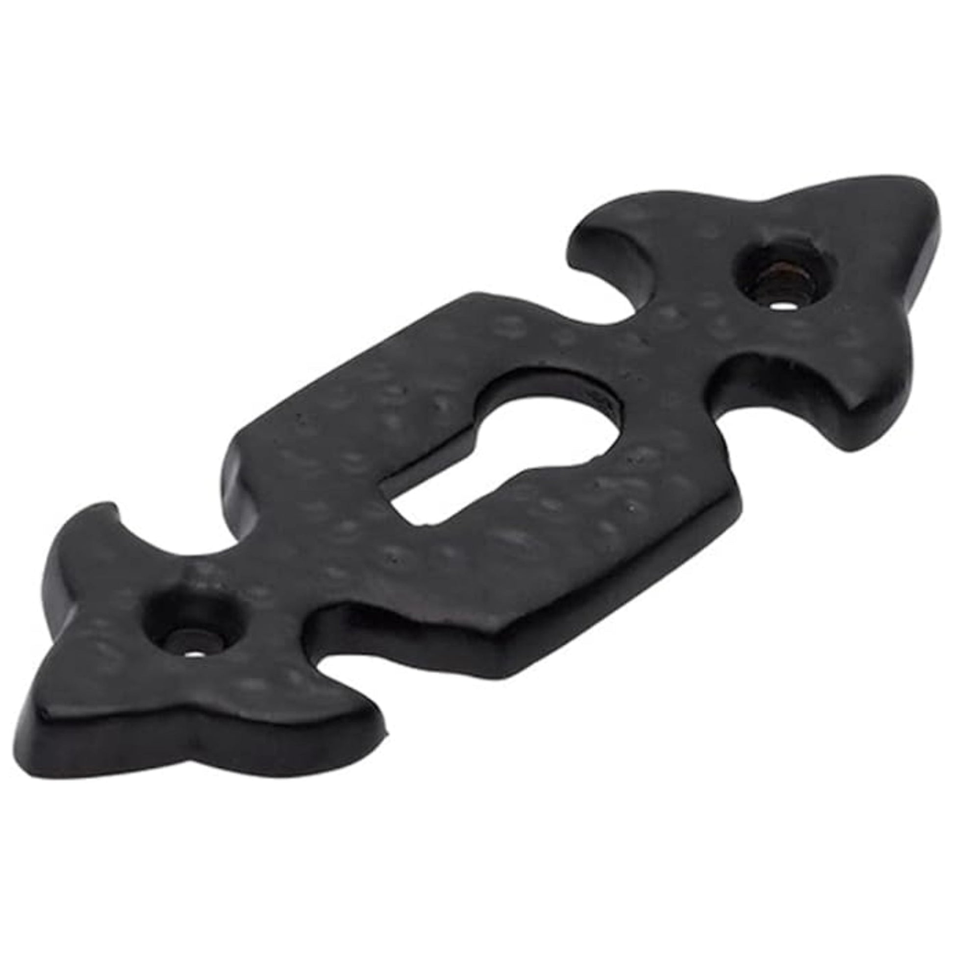 Marketplace JPG companion for Escutcheon Keyhole Black Cast Iron Cover Door Lock Accessory Fleur-De-Lys - 80mm