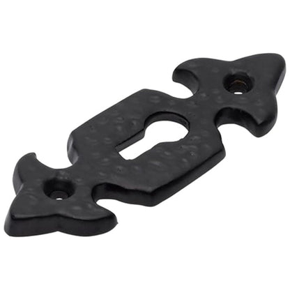 Marketplace JPG companion for Escutcheon Keyhole Black Cast Iron Cover Door Lock Accessory Fleur-De-Lys - 80mm
