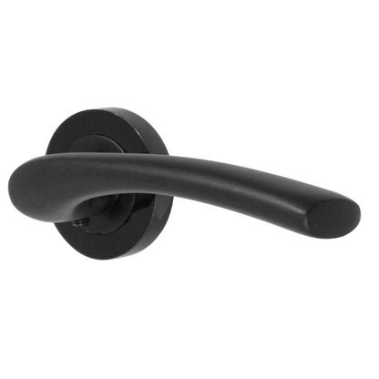 Zena Door Handle Modern Design Matt Black Lever on Nickel Rose Internal Latch Handles