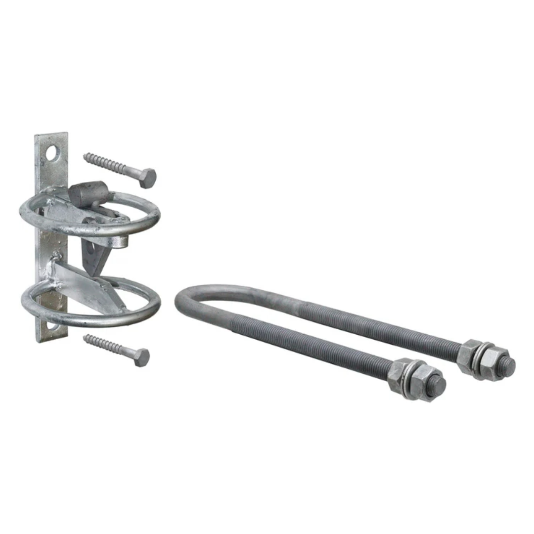 Animal Safety Self-Locking Gate Catch Kit with D-Striker Galvanised