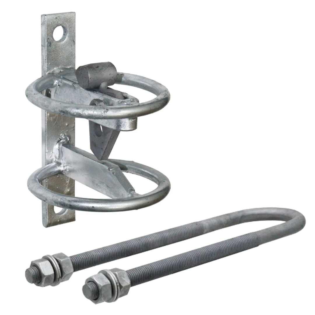 Animal Safety Self-Locking Gate Catch Kit with D-Striker Galvanised