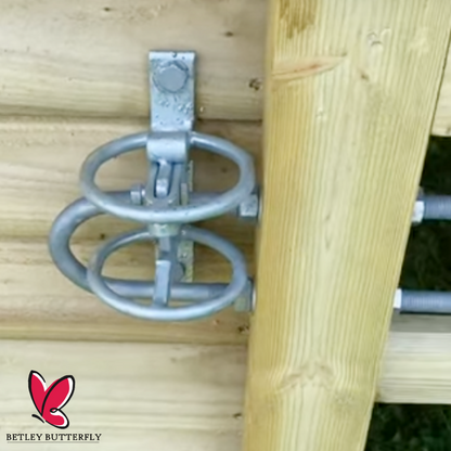 Animal Safety Self-Locking Gate Catch Kit with D-Striker Galvanised