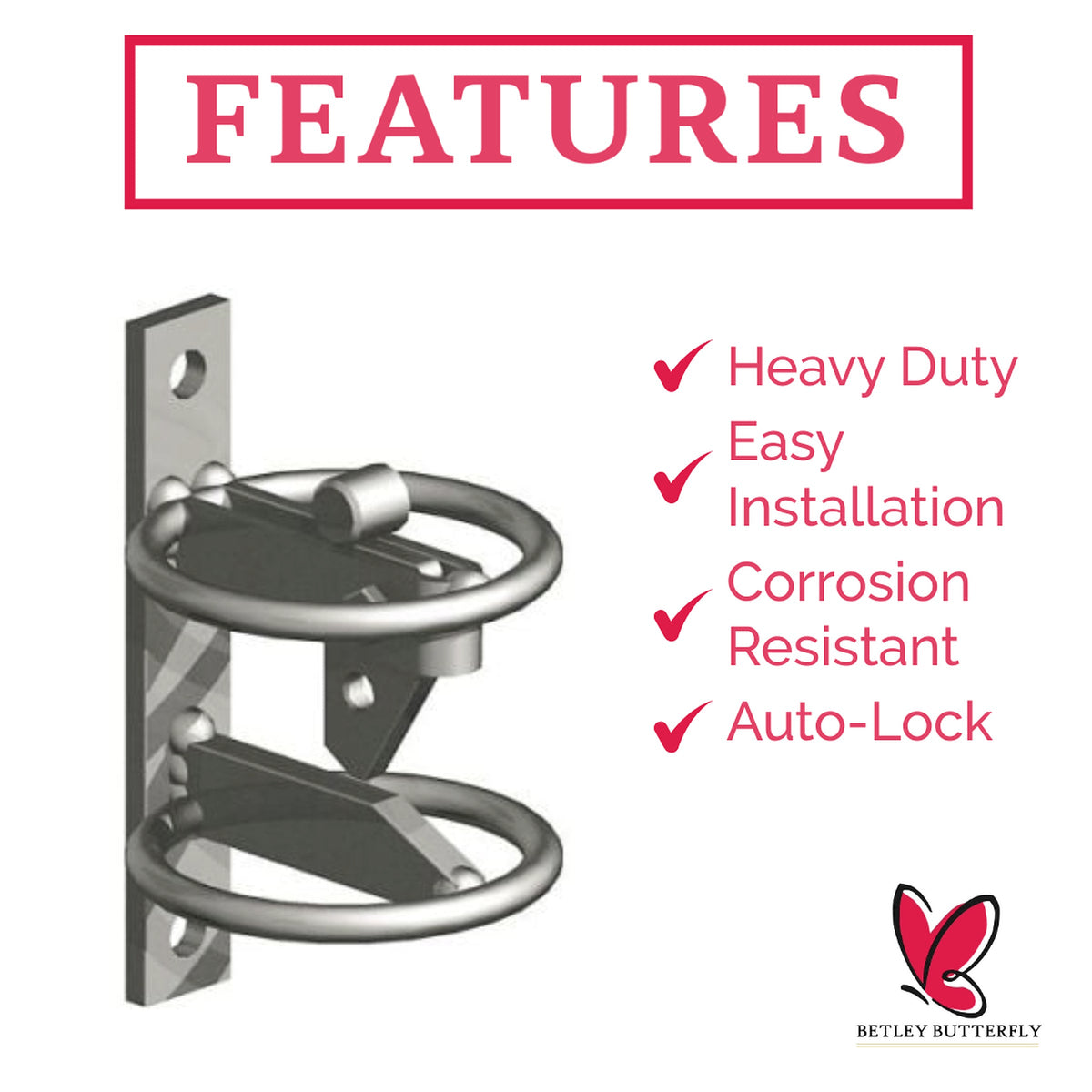 Marketplace JPG companion for Animal Safety Self-Locking Auto Gate Catch Heavy Duty Galvanised