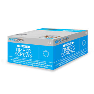 Hex Head Timber Screws 10 X 100mm Flanged Thread Cutting, Pack of 50 - 8mm