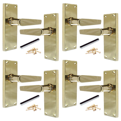 Marketplace JPG companion for Multipack Door Handles Victorian Straight Lever Latch - Brass 1/4/6 Pairs - 120mm X 42mm