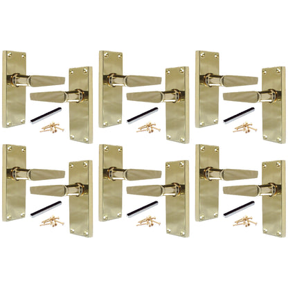 Marketplace JPG companion for Multipack Door Handles Victorian Straight Lever Latch - Brass 1/4/6 Pairs - 120mm X 42mm
