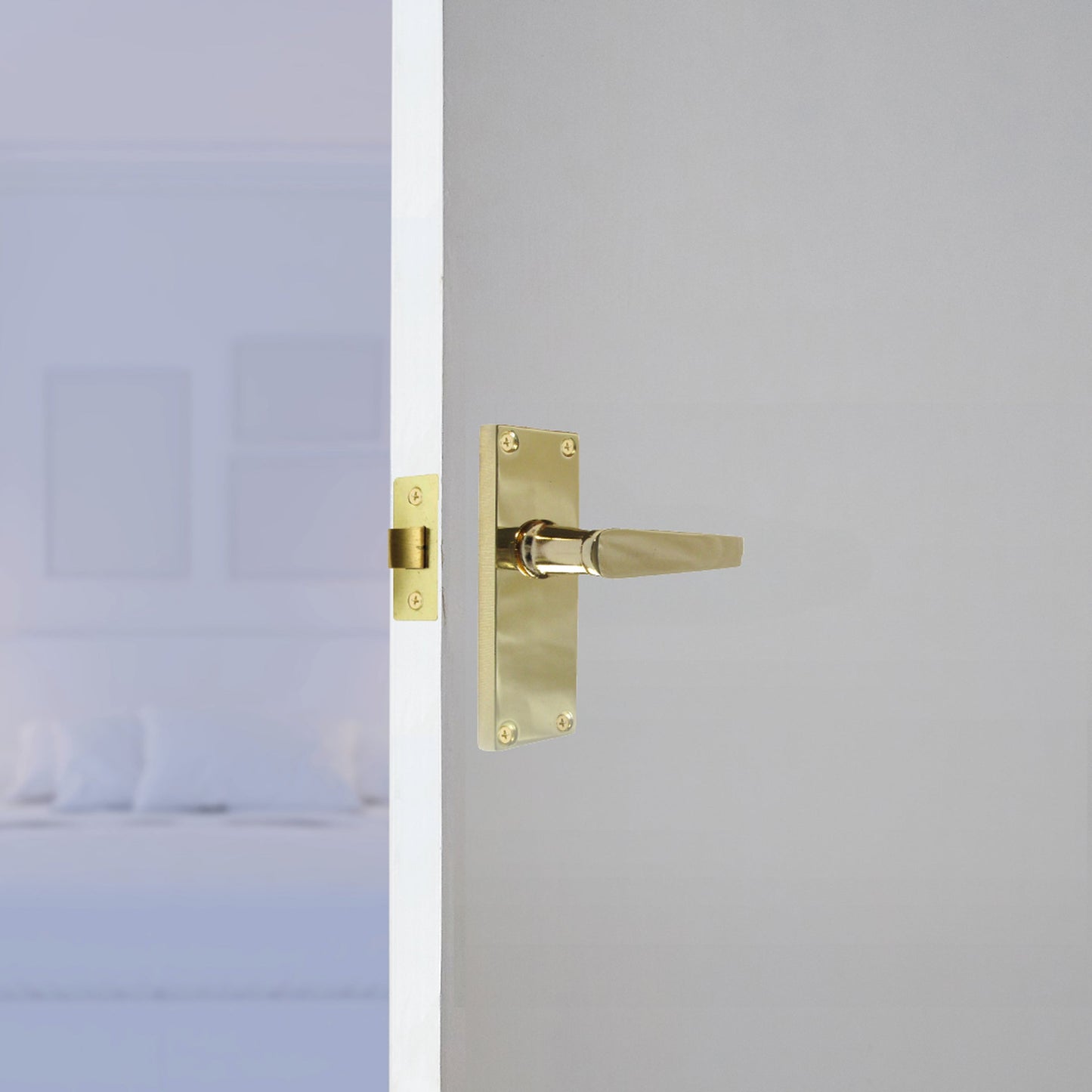 Marketplace JPG companion for Door Handles Victorian Straight Lever Latch - Brass 120 X 40mm - 120mm X 44mm