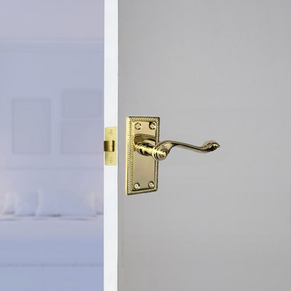 Poignées de porte chromées élégantes à levier géorgien avec bords cordés