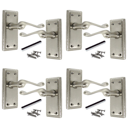 Marketplace JPG companion for Multipack Door Handles Georgian Lever Latch Roped Edge Satin 1/4/6 Pairs - 8mm