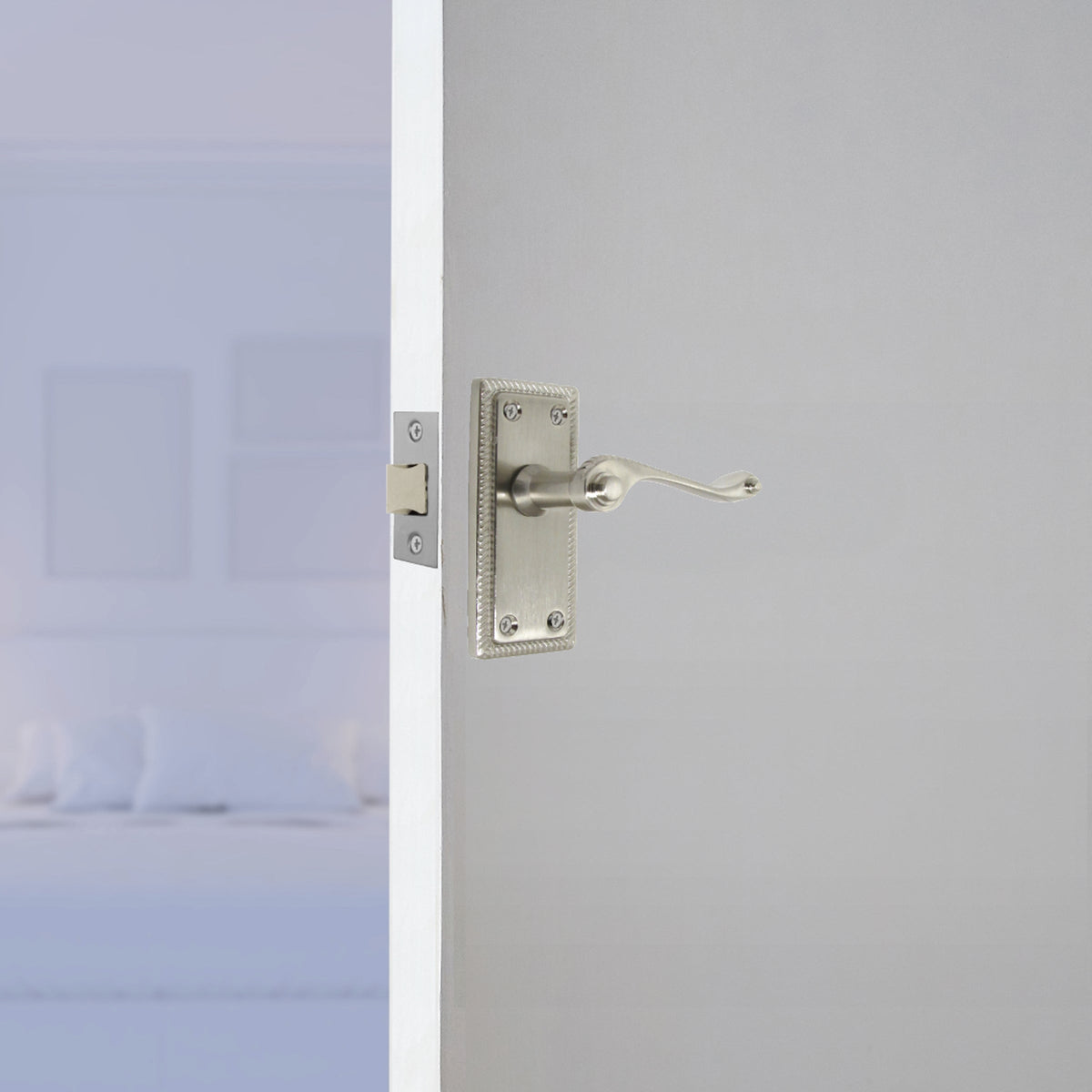 Marketplace JPG companion for Multipack Door Handles Georgian Lever Latch Roped Edge Satin 1/4/6 Pairs - 8mm