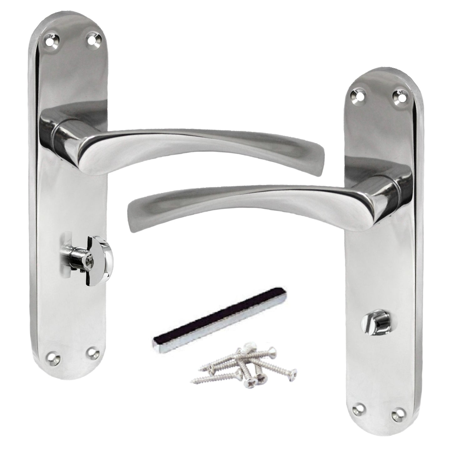 Marketplace JPG companion for Monja Astrid Door Handles Arched Lever Polished Chrome Bathroom Lock