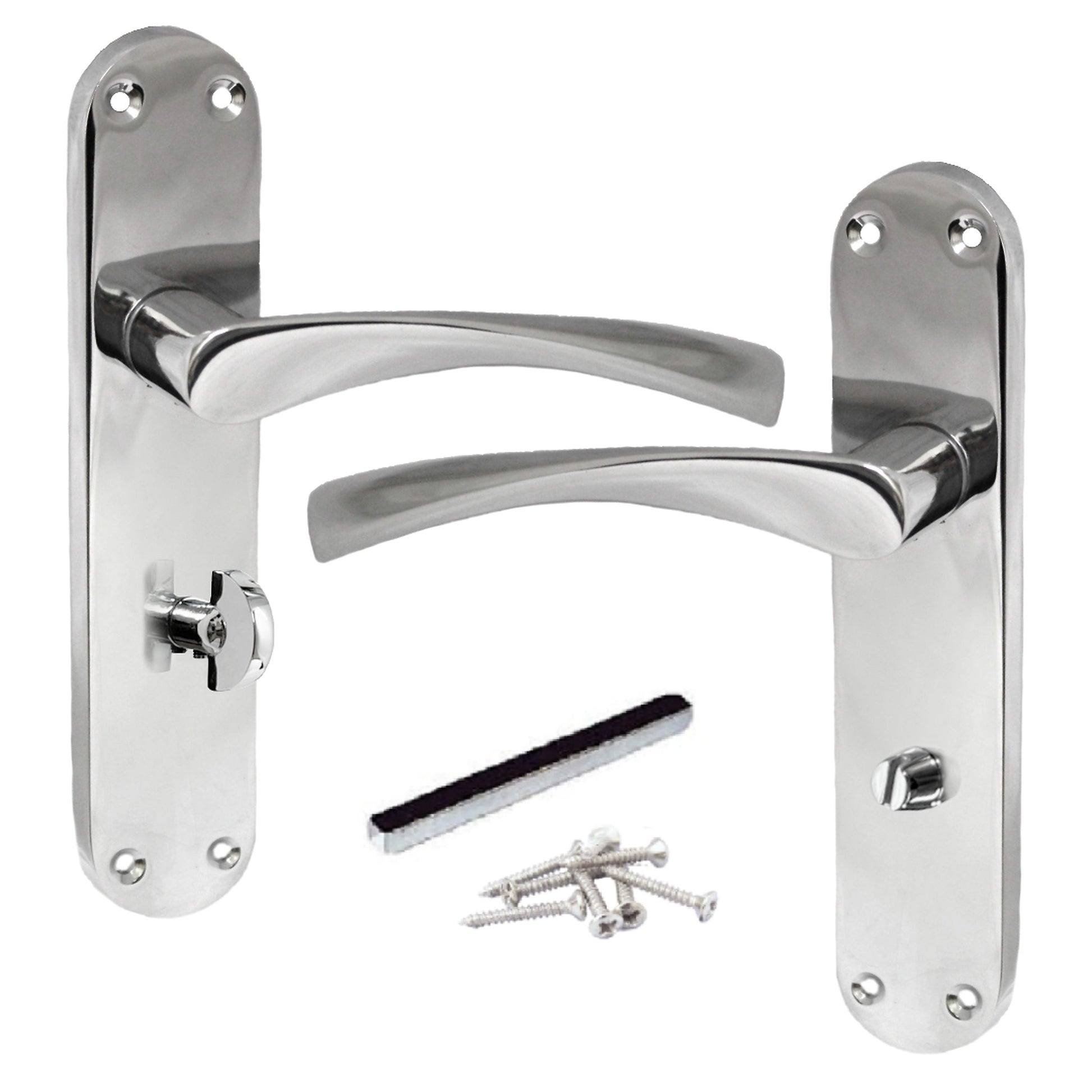 Marketplace JPG companion for Monja Astrid Door Handles Arched Lever Polished Chrome Bathroom Lock