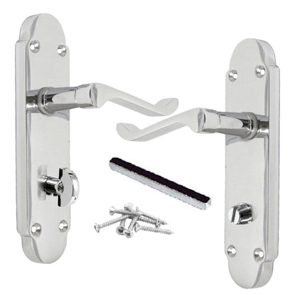 Marketplace JPG companion for Epsom Door Handle Bathroom Lock Scroll Lever - Polished Chrome - 169mm X 40mm