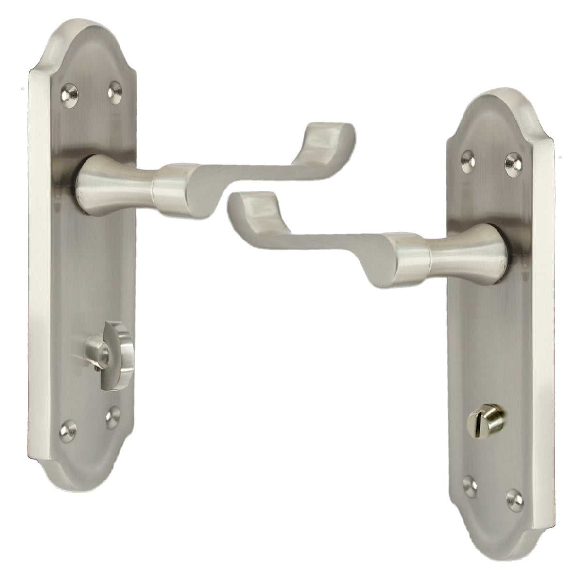Marketplace JPG companion for Ashford Door Handle Bathroom Lock Scroll Lever - Satin - 168mm X 47mm